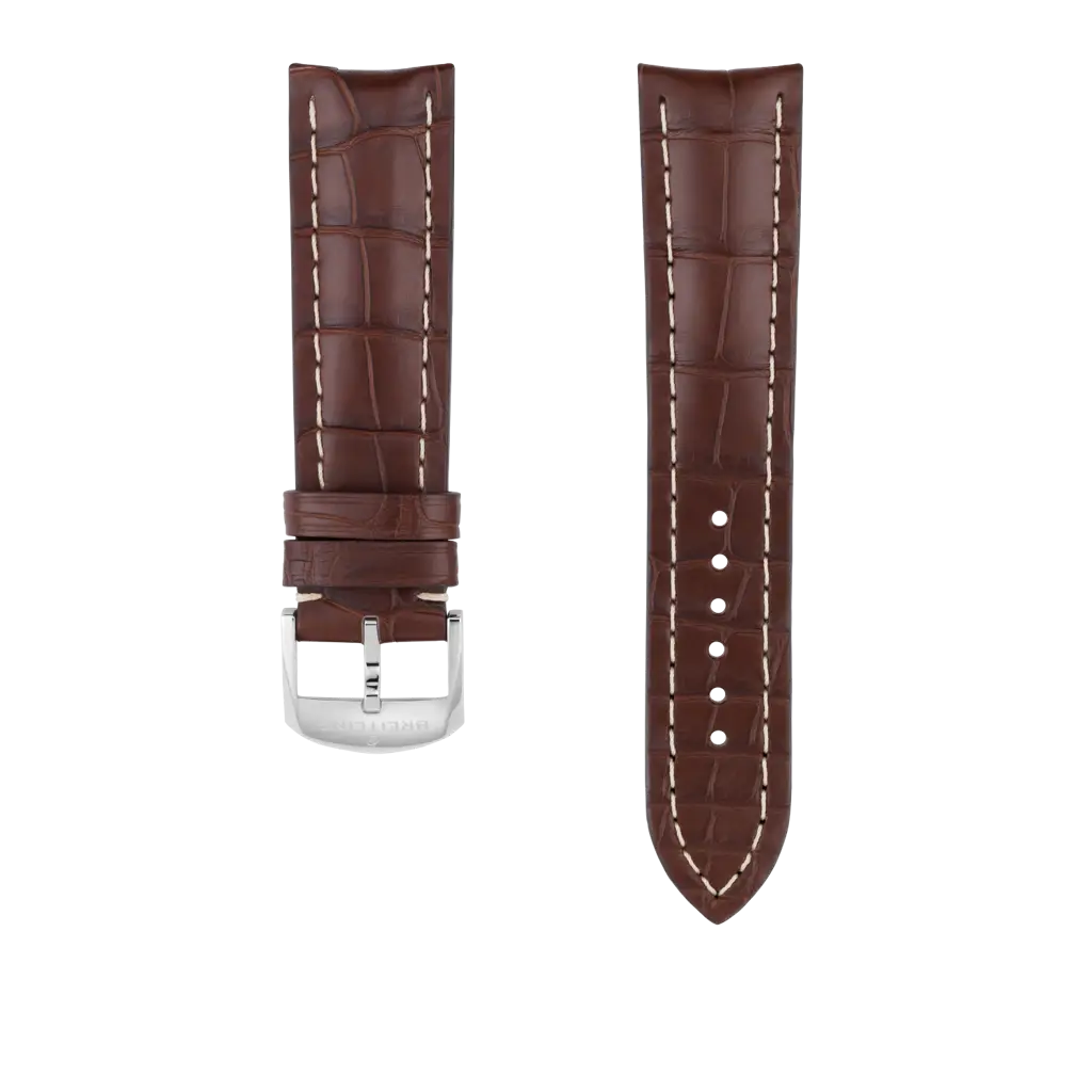 BREITLING　アリゲーターレザーベルト ブラウンカラー⭐︎ Brown Alligator Leather Strap - 22 1017P | Breitling
