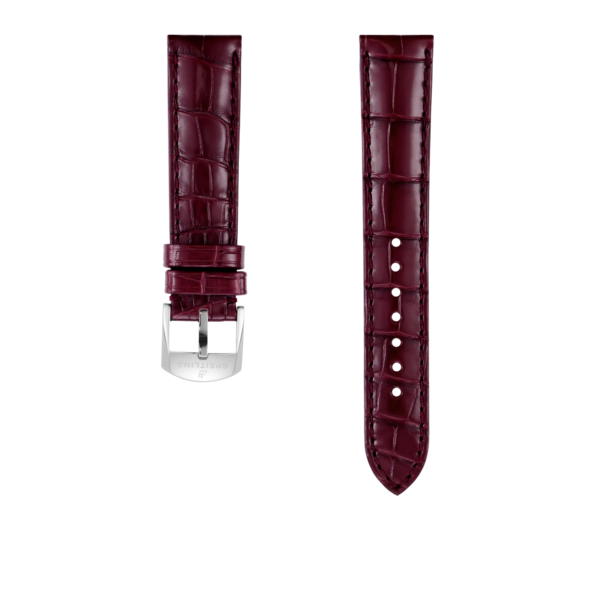 Cinturino In Pelle Di Coccodrillo Bordeaux 18 1041PL Breitling