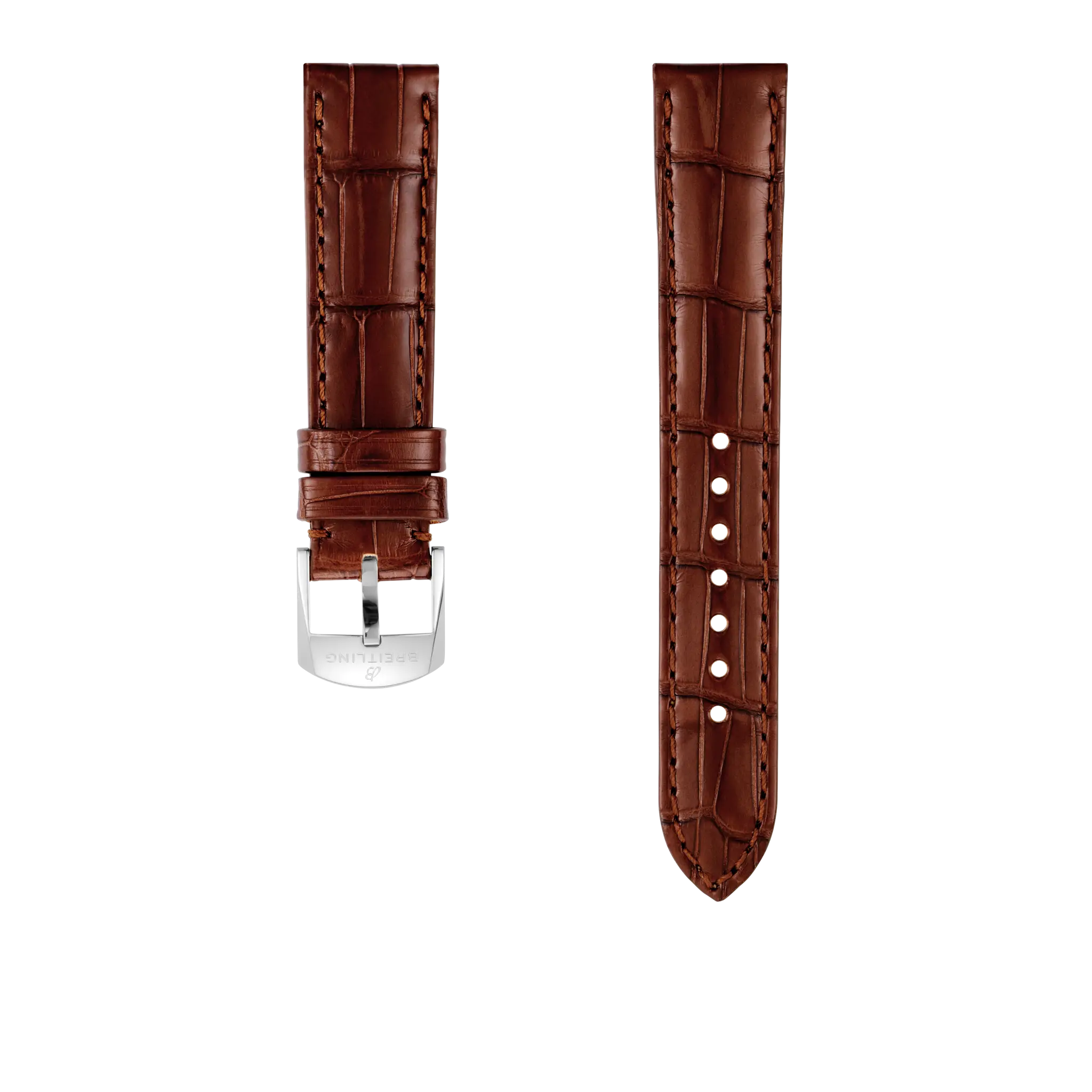 Cinturino In Pelle Di Coccodrillo Marrone 18 1043PL Breitling