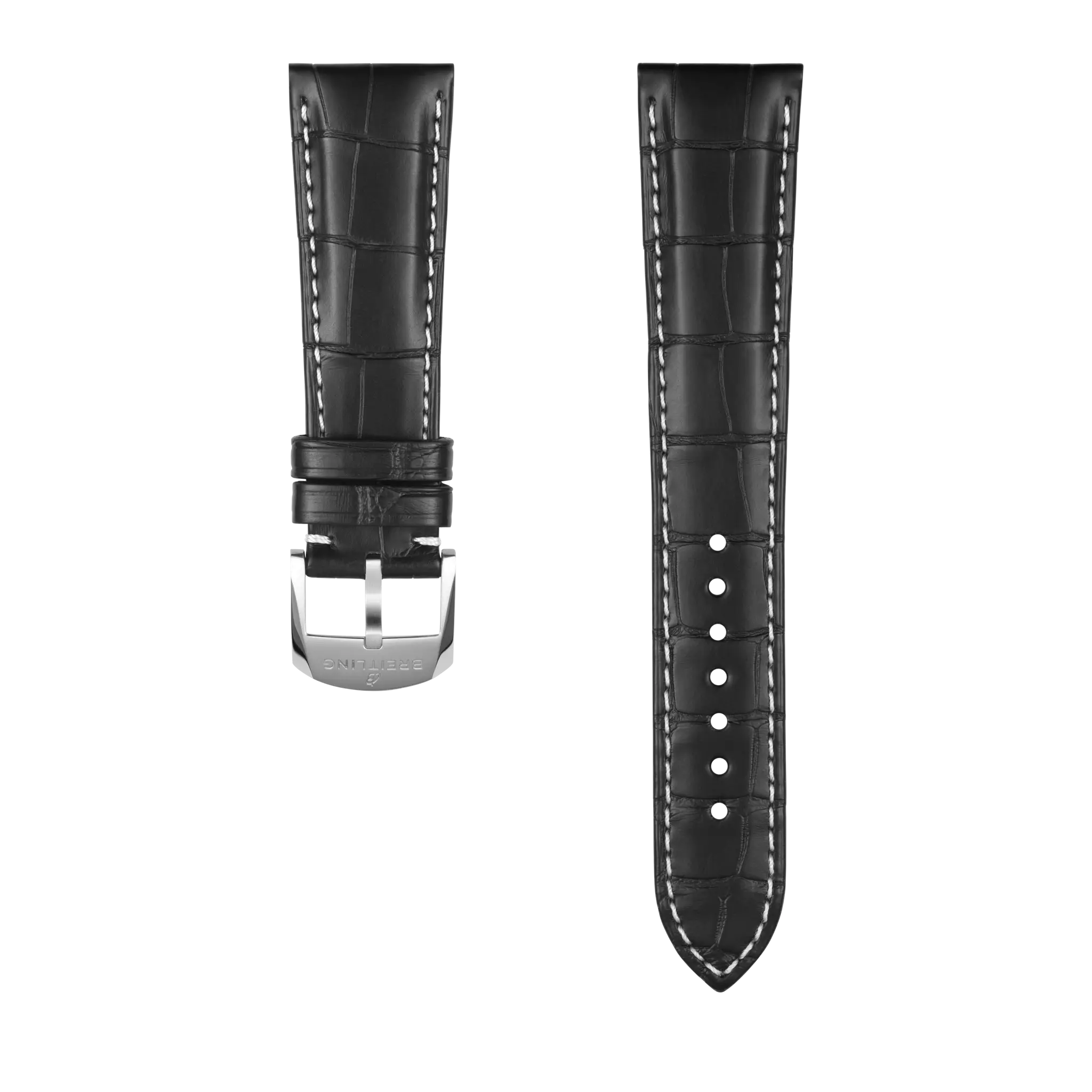 Black Alligator Leather Strap - 22 1055PS | Breitling Black Alligator Leather Strap - 22 1055PS | Breitling