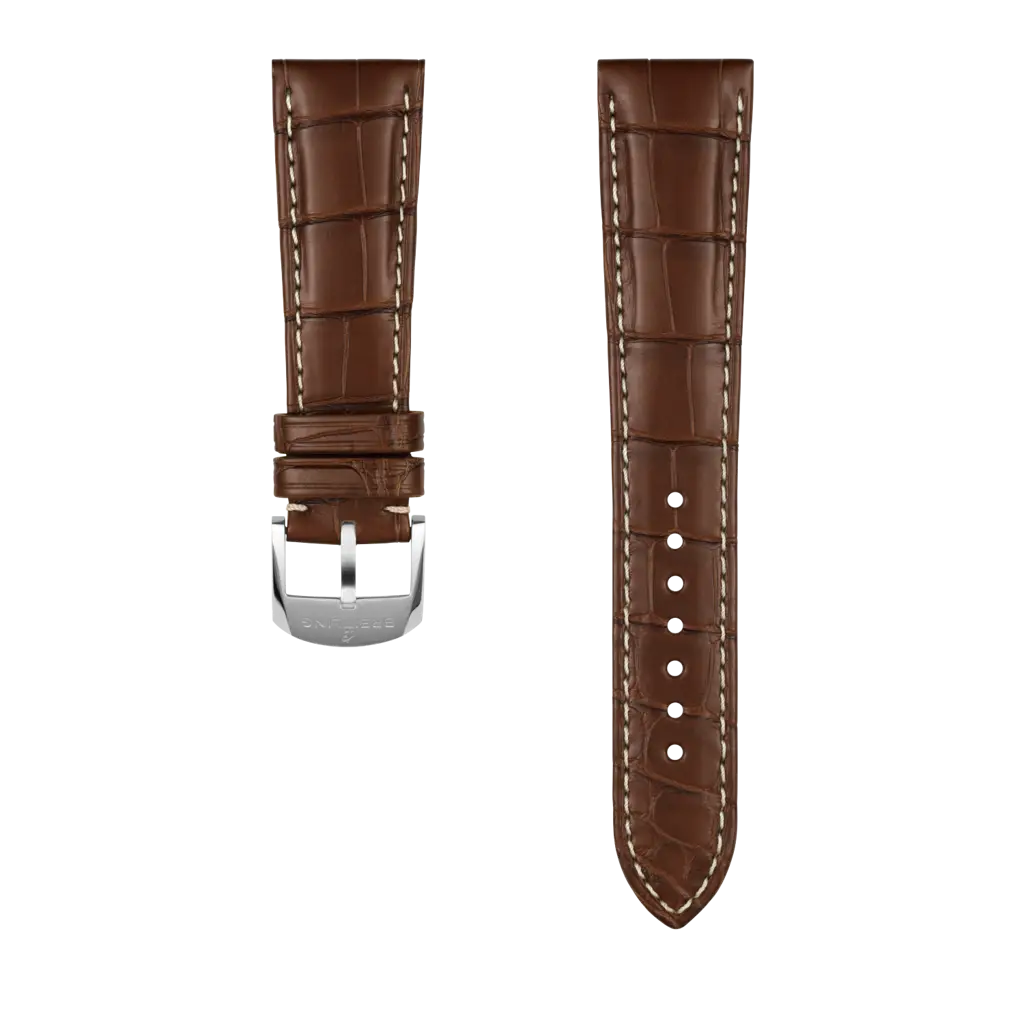 Pulseira De Pele De Crocodilo Castanha - 22 1063P | Breitling