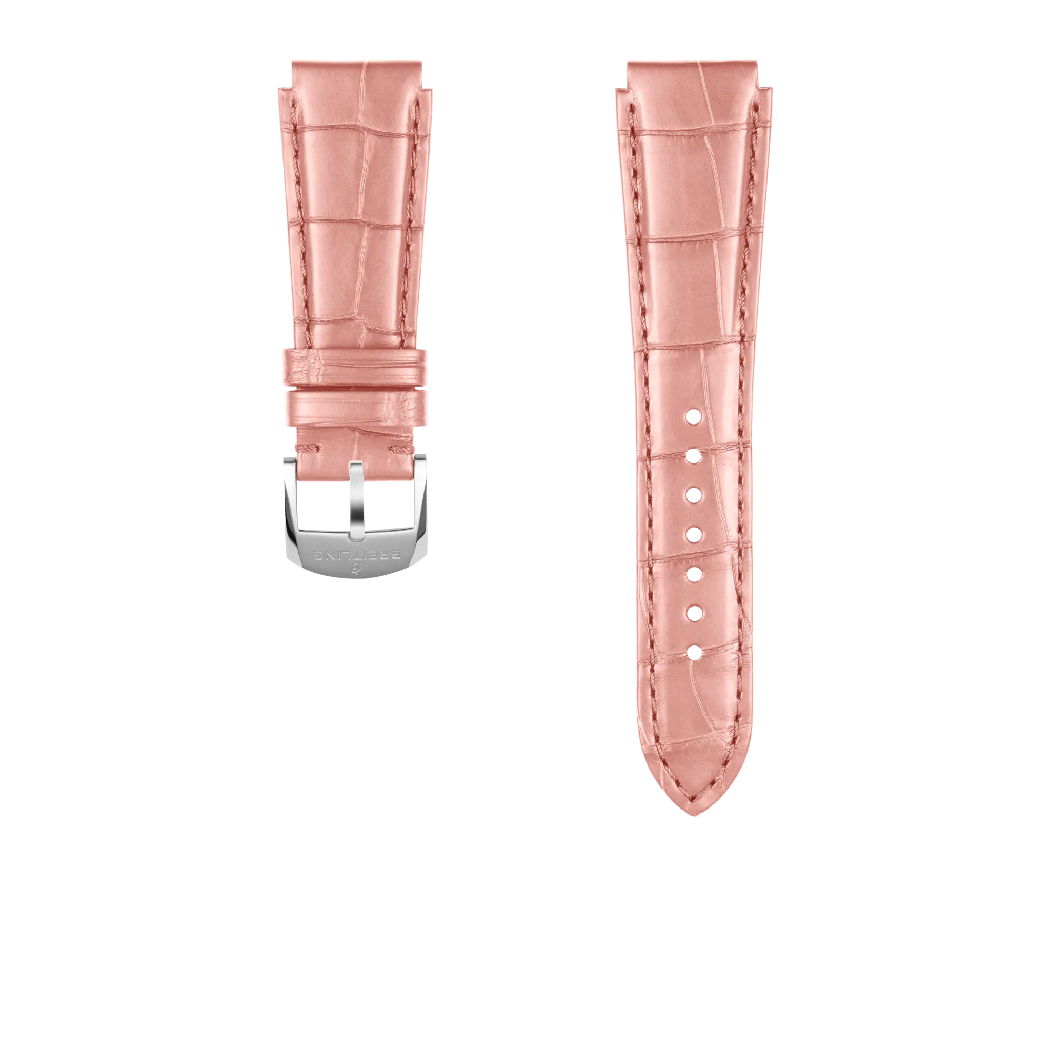 Pink Alligator Leather Strap 18 1076P Breitling