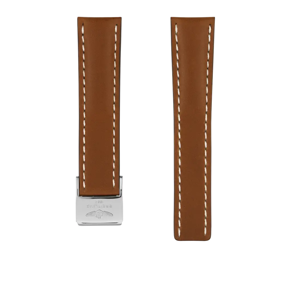 Pulseira De Pele Bovina Novonappa Dourada - 22 434X | Breitling