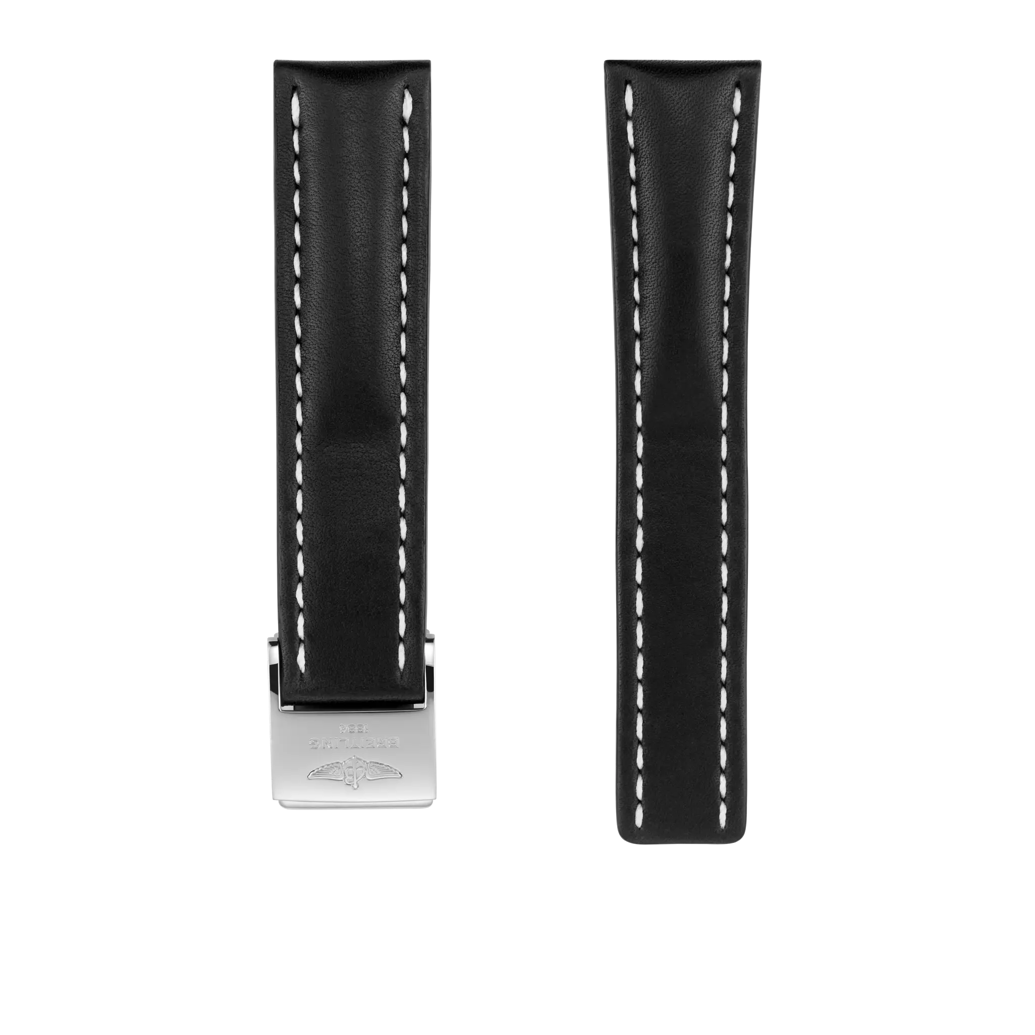 BREITLING ブラックラバーベルト 22-20 ブラック 尾錠付き BREITLING