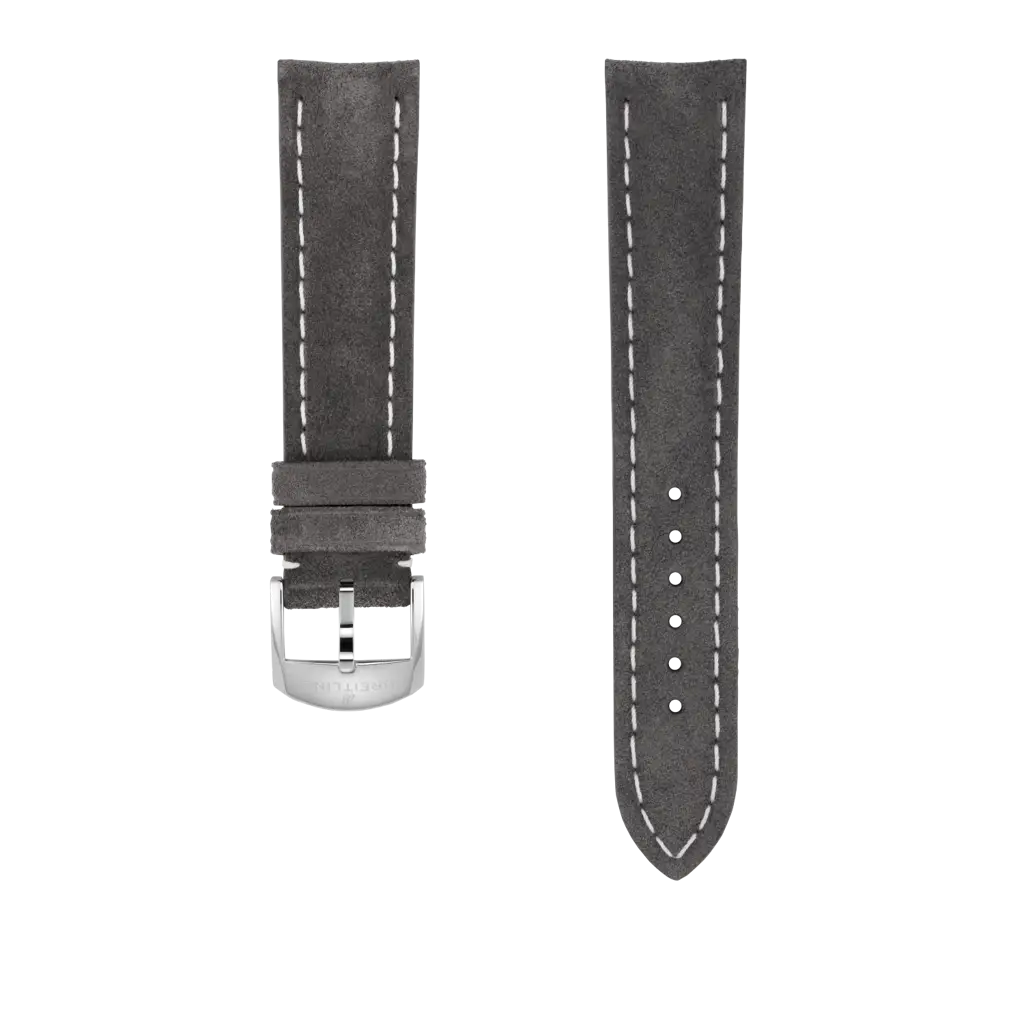 Anthracite Nubuck Calfskin Leather Strap - 20 506X | Breitling
