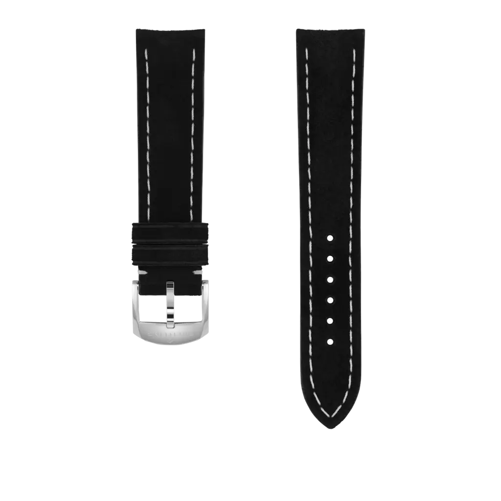 在庫一掃！高級時計の Breitlingのボストンバッグ とキャップのセット！ ブラック ヌバック カーフストラップ - 20 507X | Breitling