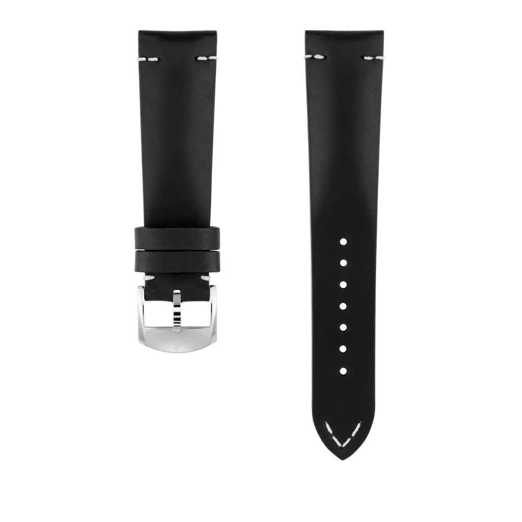 ［新品］ブライトリング カーフスキンレザー ブラック 22mm ブラック ドラッカー カーフストラップ - 22 518XL | Breitling