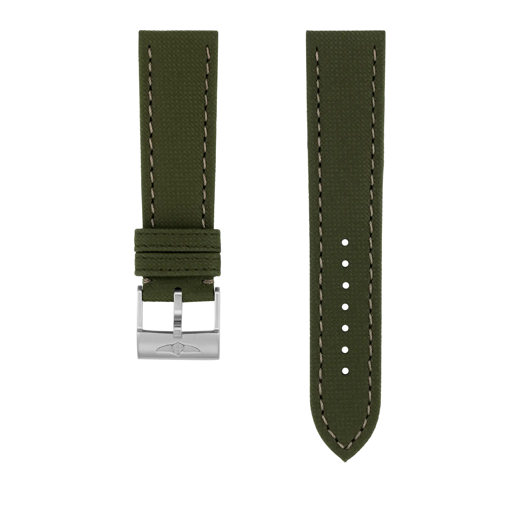 Green Military Calfskin Leather Strap 22 520X Breitling