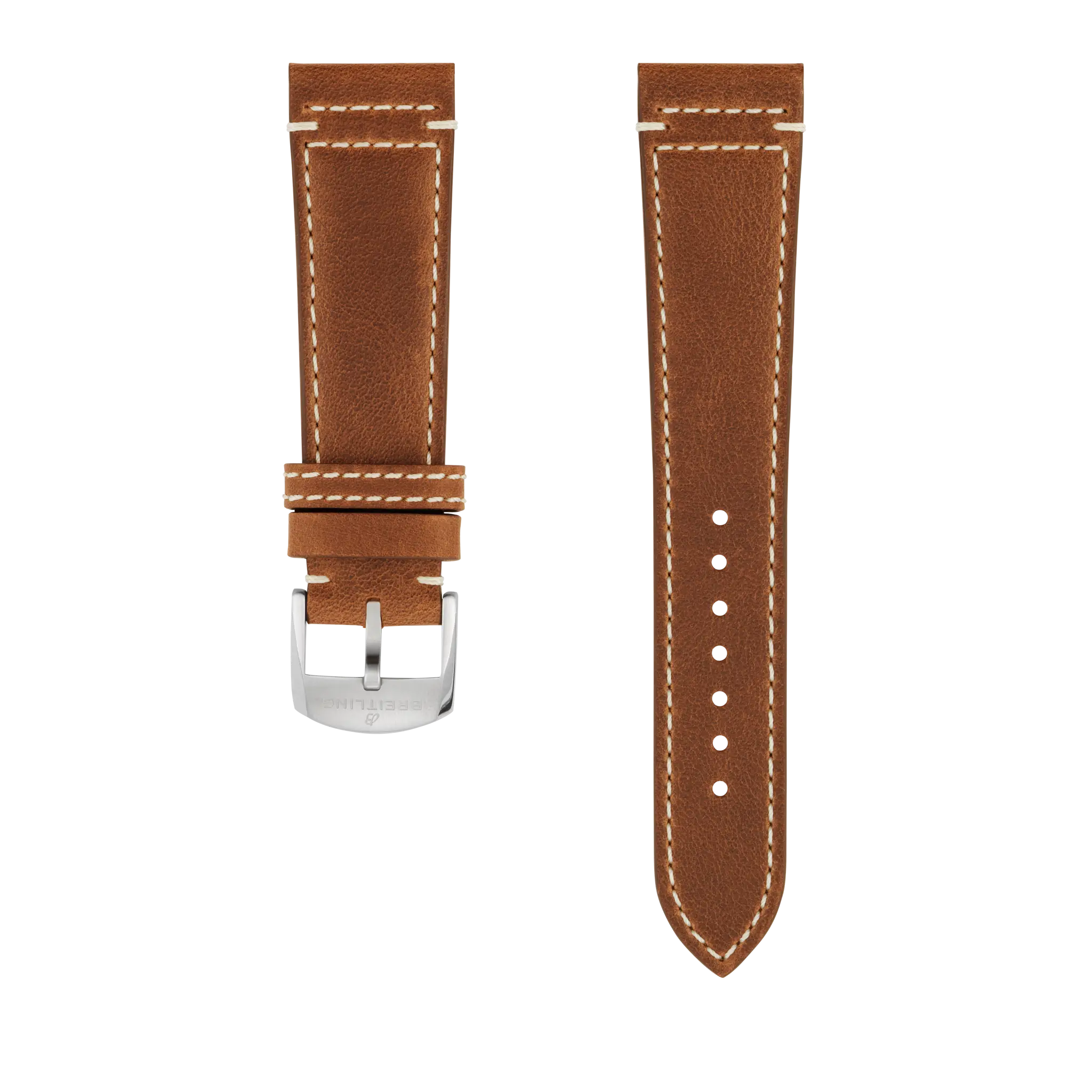 BREITLING ブラウン レザーベルト 22mm 22/20 Genuine Breitling Brown Leather Strap With Tang Buckle