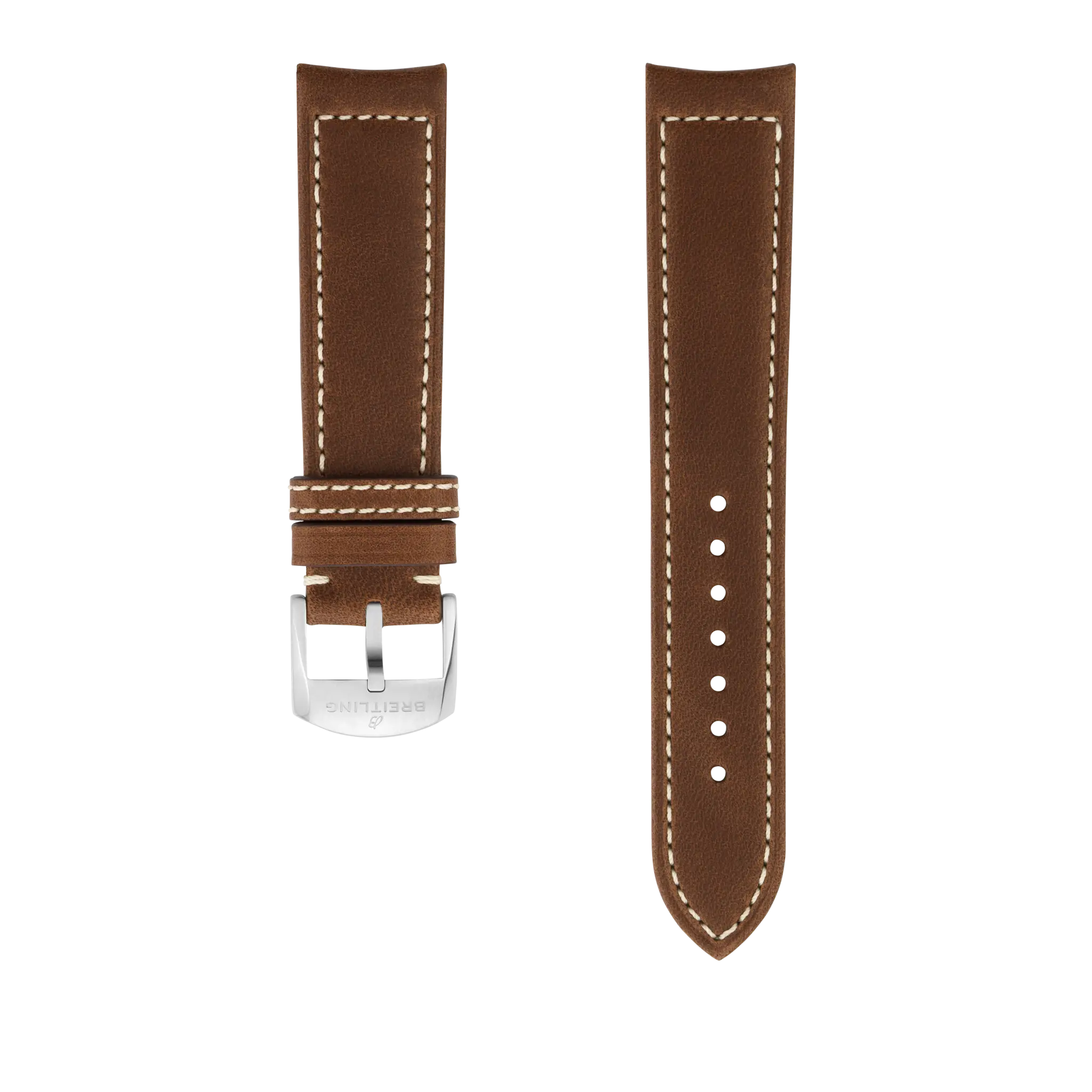 BREITLING ブラック ラバーベルト Brown Drakkar Calfskin Leather Strap - 20 538XS | Breitling