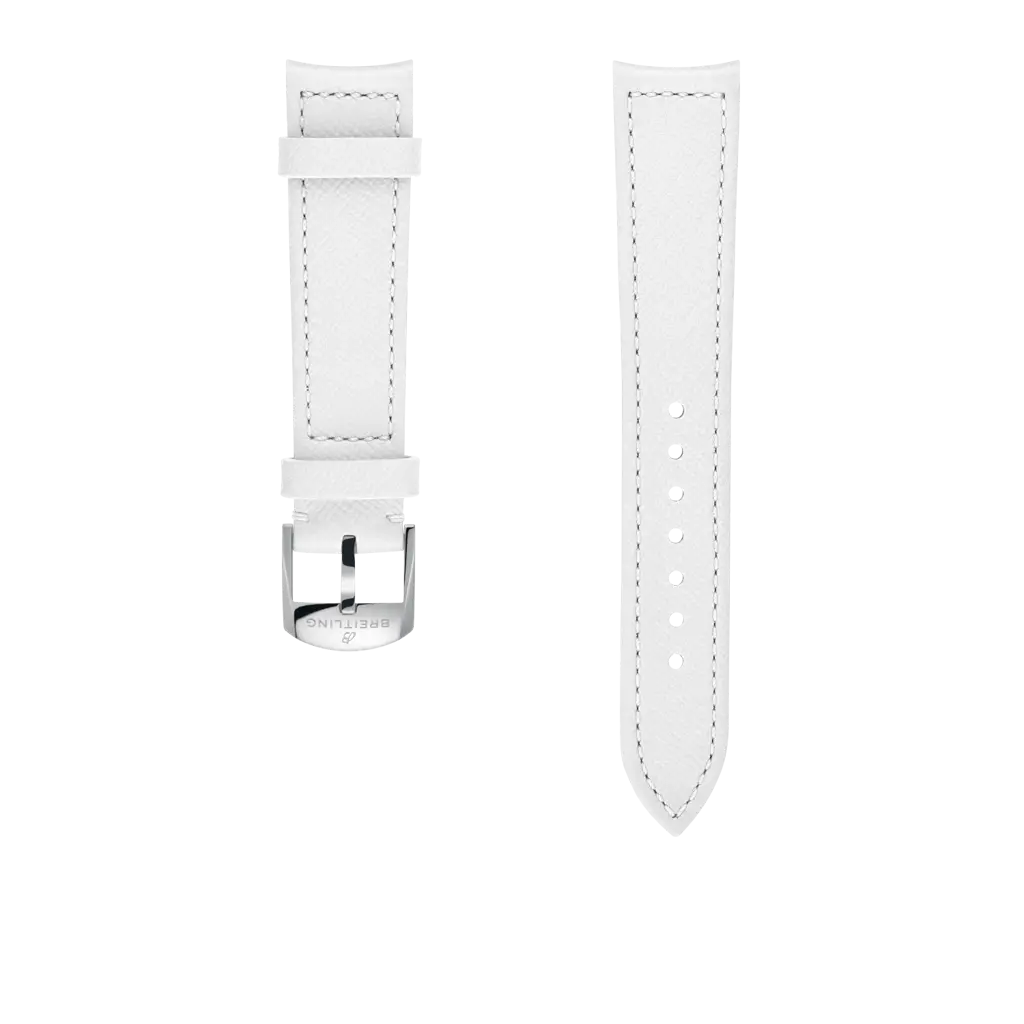 236X | Breitling 18mm White Calfskin Leather Strap