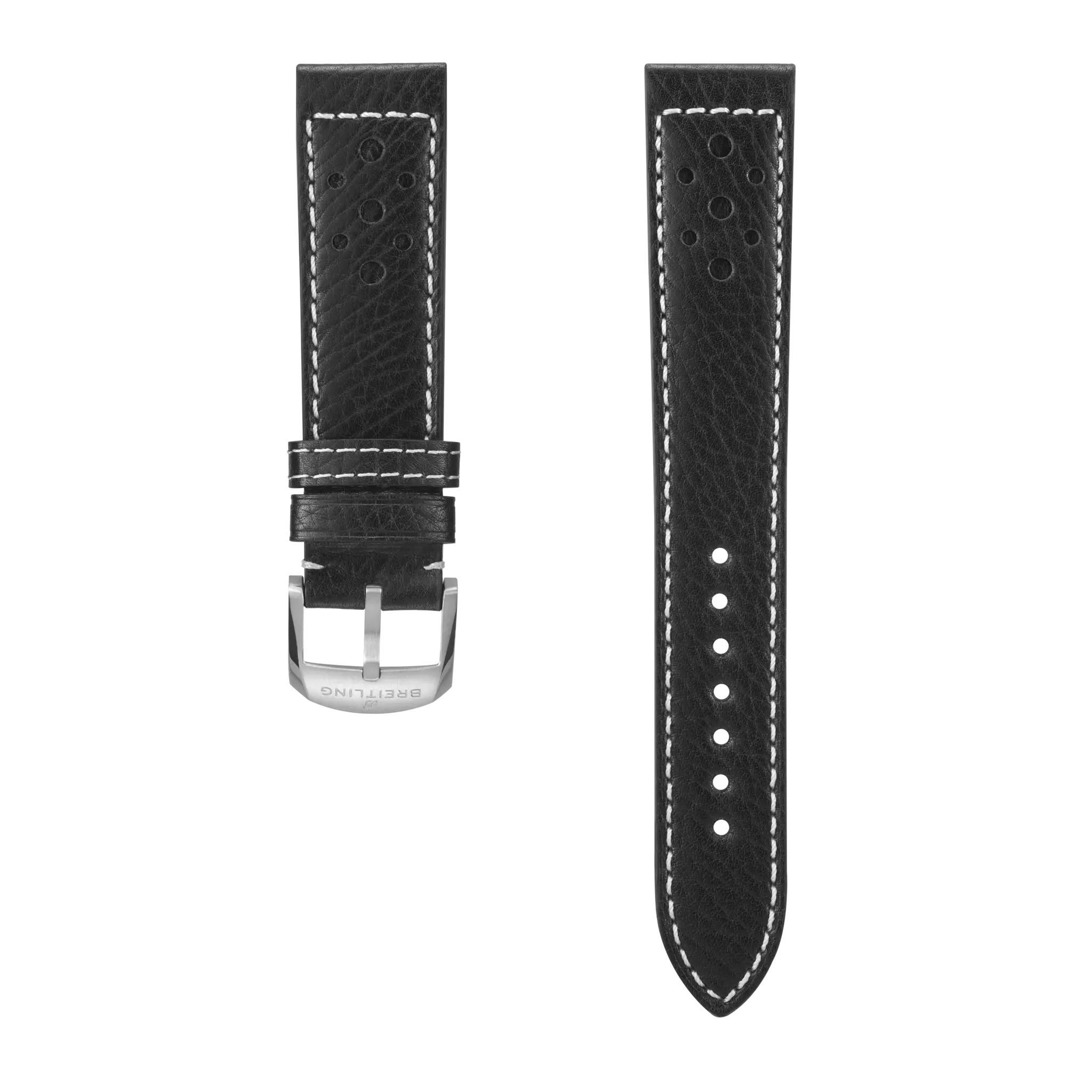 Black Racing Themed Calfskin Leather Strap - 20 643XS | Breitling