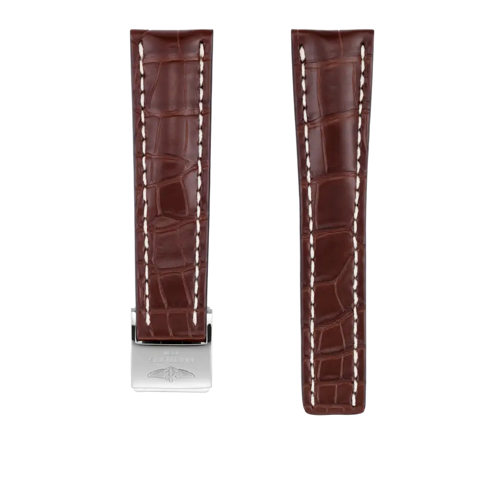 Bracelete De Pele De Crocodilo Castanha - 24 757P | Breitling