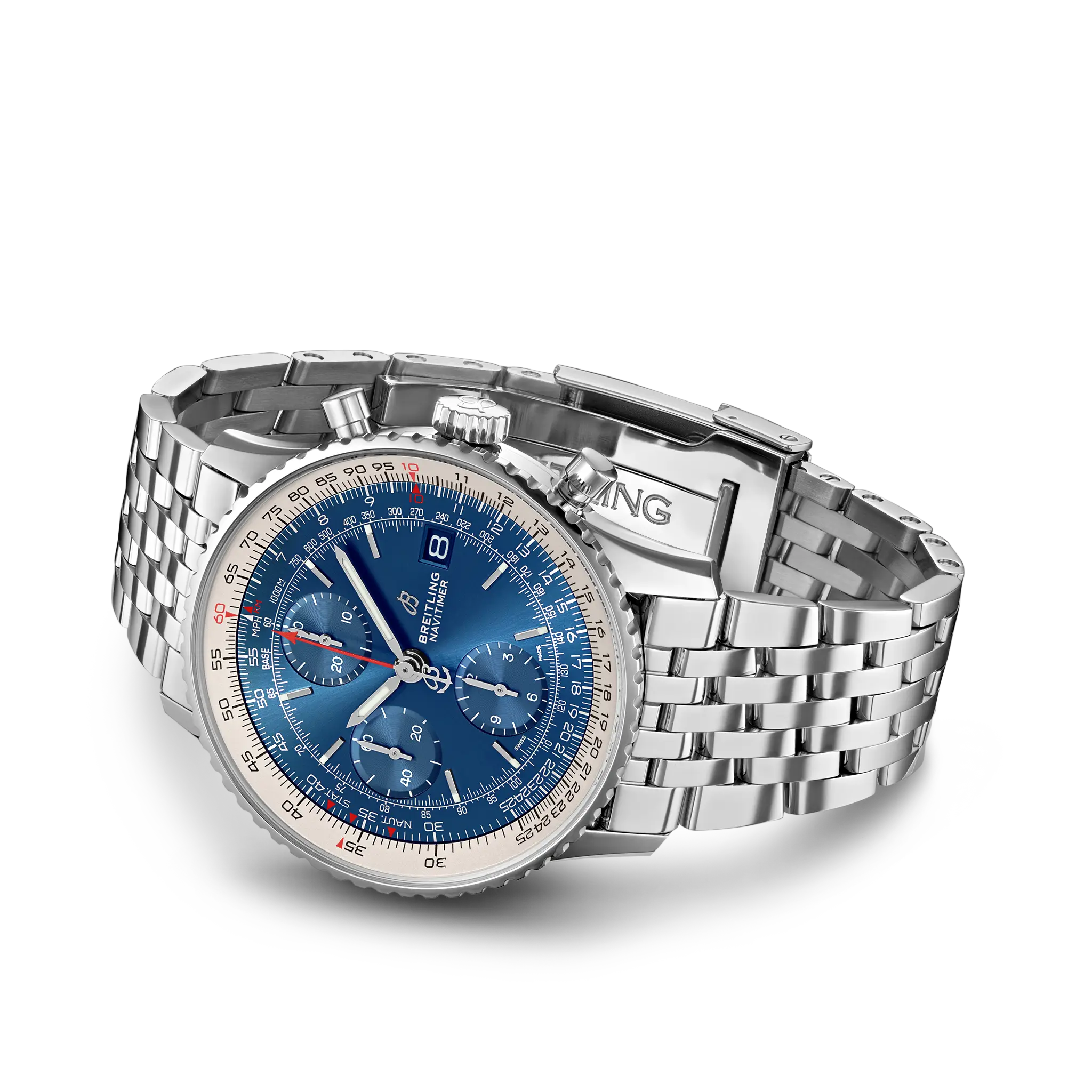 Leather Breitling Watch Full Detail Navitimer Chronograph 41