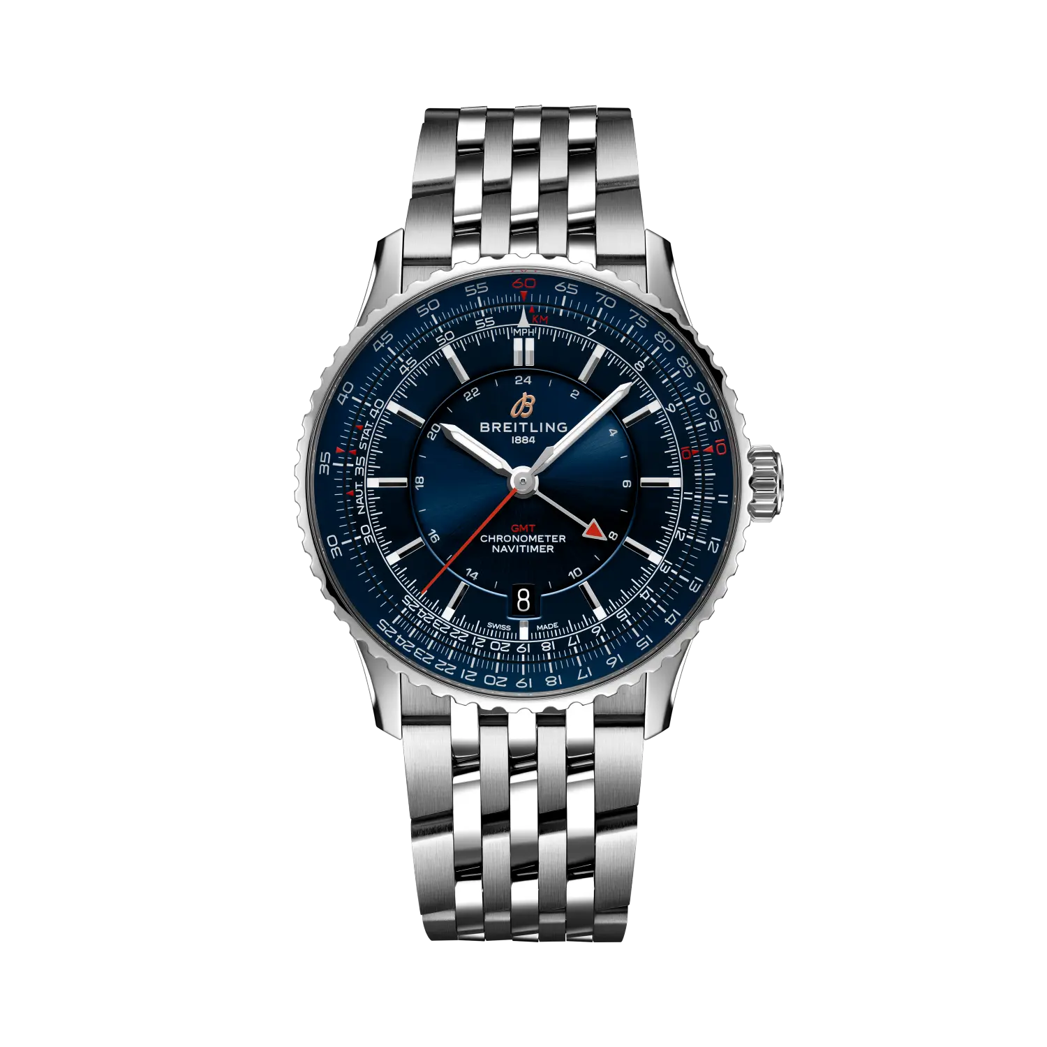 の*2様 正規品　BREITLING　ナビタイマー ブレスレット　フルコマ未使用 ナビタイマー オートマチックgmt 41 侍ジャパン リミテッド