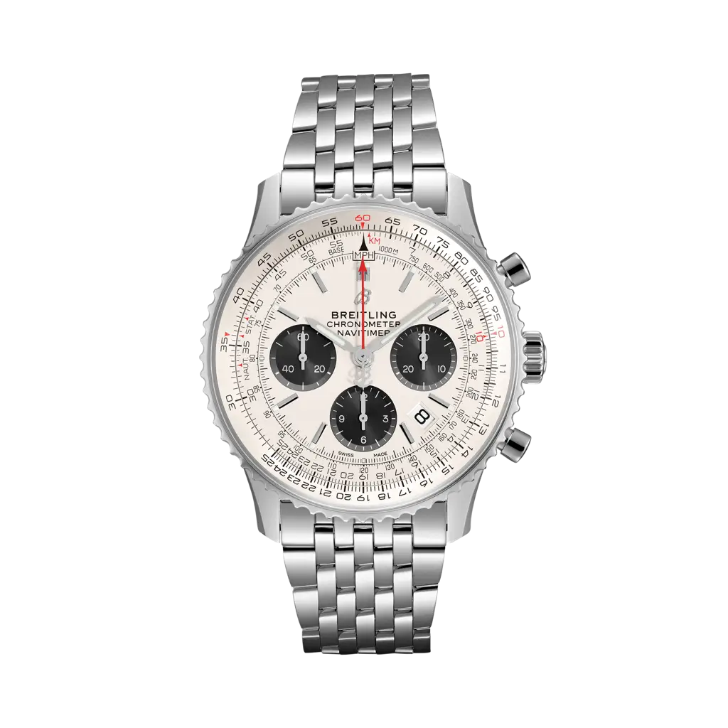 Breitling Navitimer 1 B01 Chronograph 43 Uomo, Quadrante Grigio, Cinturino In Pelle, Modello UB0121211F1P1