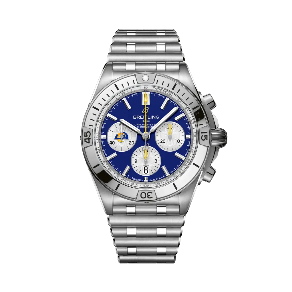   ブルーパルメッテ アヒル E872 Chronomat B01 42 Nfl Los Angeles Rams Edition - AB01342B1C9A1