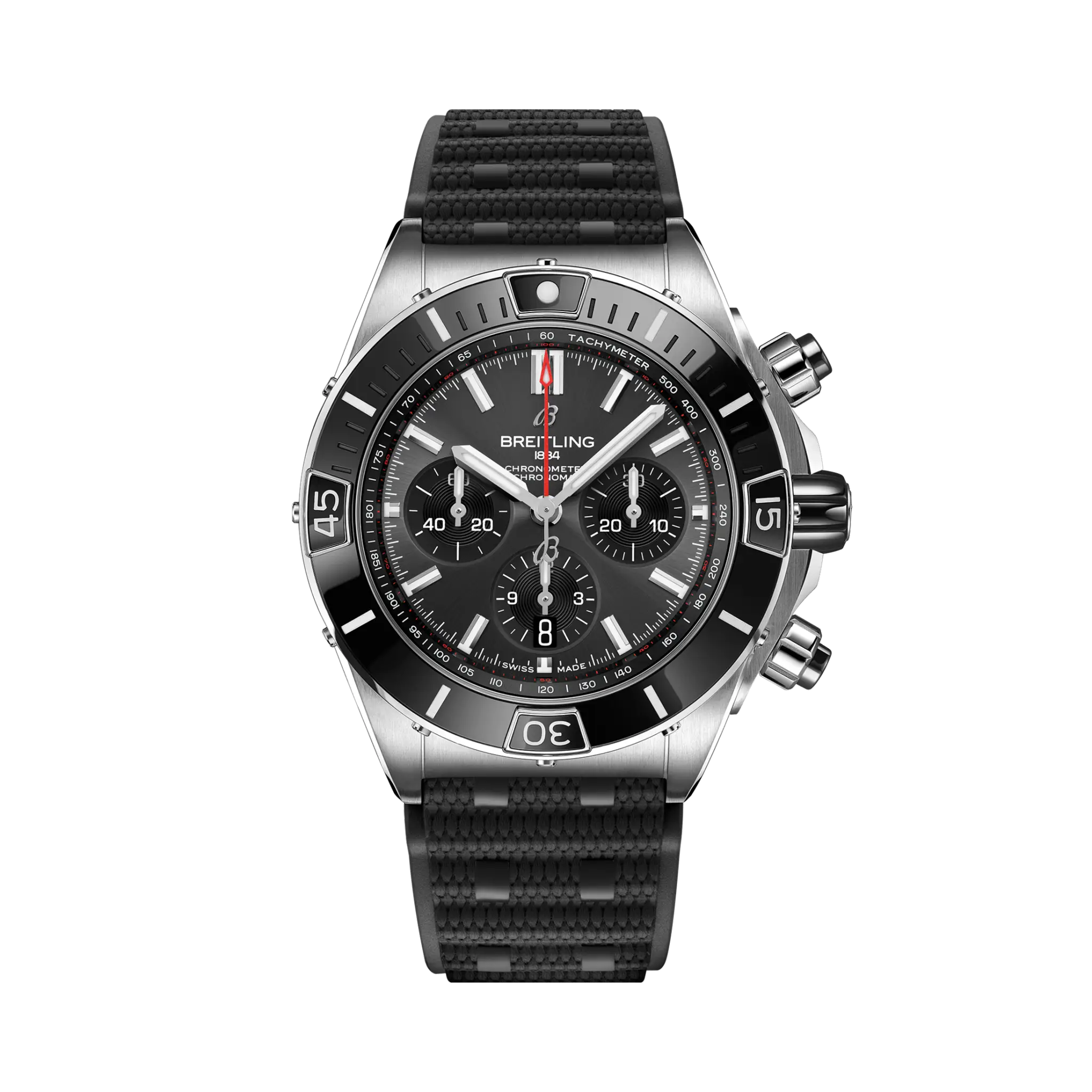 Breitling レザーケース ブラック AB014012/F554-218X Breitling Chronomat 41 Mens Watch