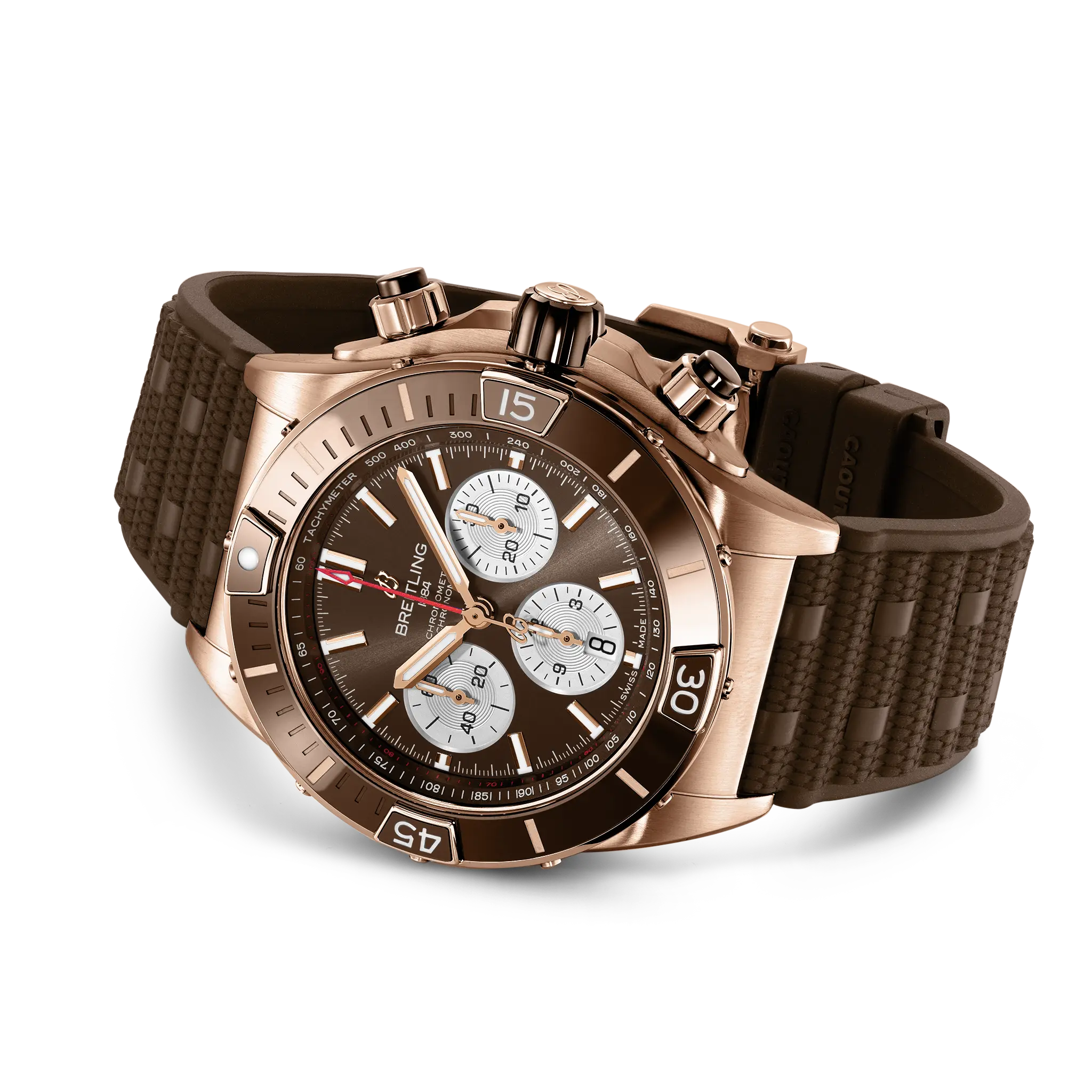 BREITLING 時計ケース ブラウン 気持ちが高まるスペシャルウォッチ。まばゆいゴールドケースの