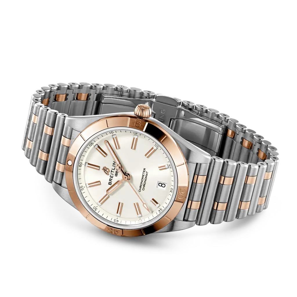 内部点検済 BREITLING ブライトリング クロノマット オートマチック 36 ダイヤベゼル U10380 U10380591A1U1 100m防水 デイト 純正ダイヤモンド 11Pダイヤ シルバー K18RG レッドゴールド SS ステンレス コンビ レディース 自動巻き【6ヶ月保証】【腕時計】【中古】 楽天市場】未使用 展示品 BREITLING ブライトリング クロノマット